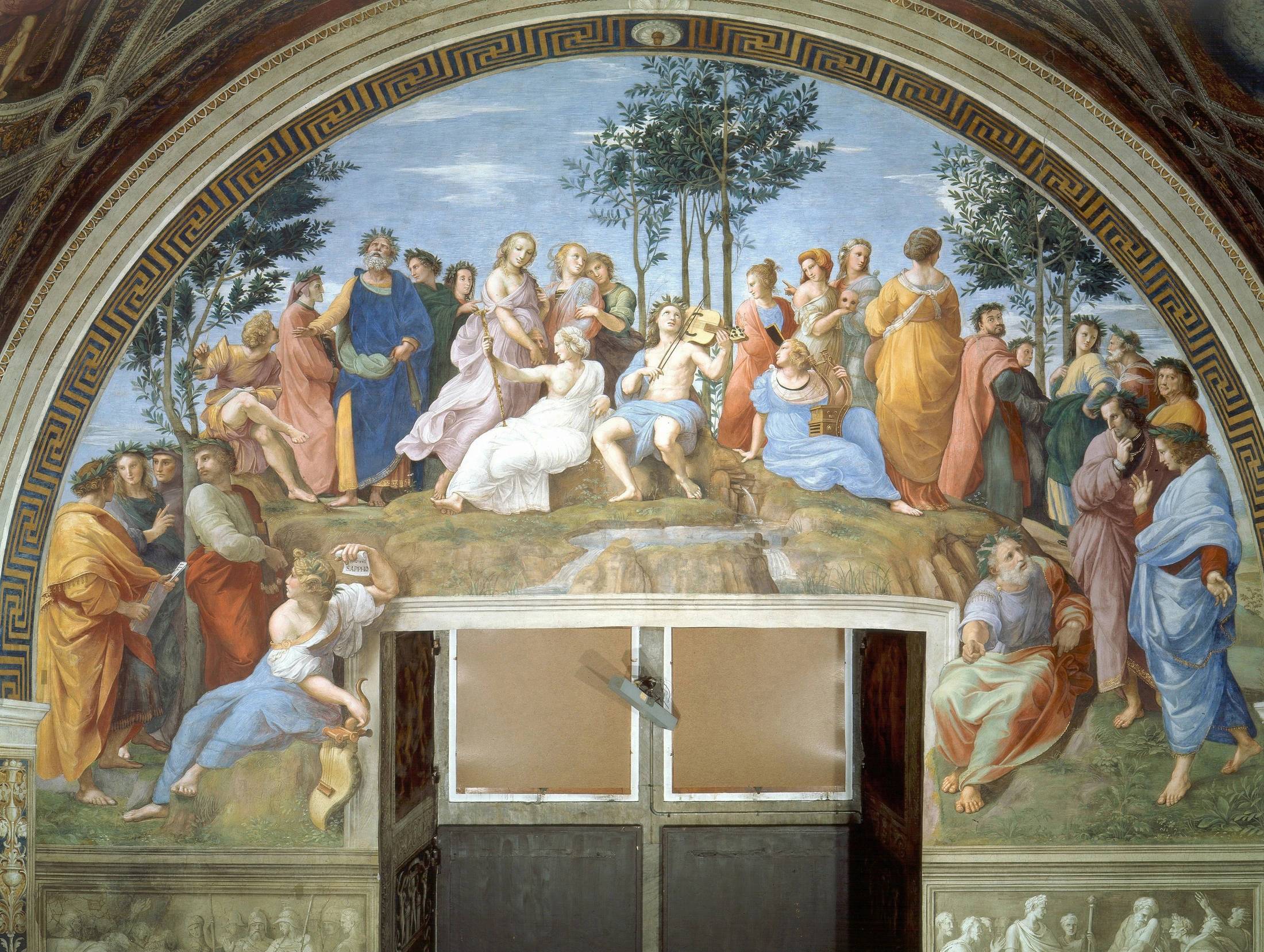 Raffaels Parnass mit Apollo, den Musen und Dichtern verschiedener Epochen