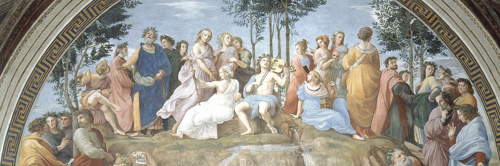 Raffaels Parnass mit Apollo, den Musen und Dichtern verschiedener Epochen