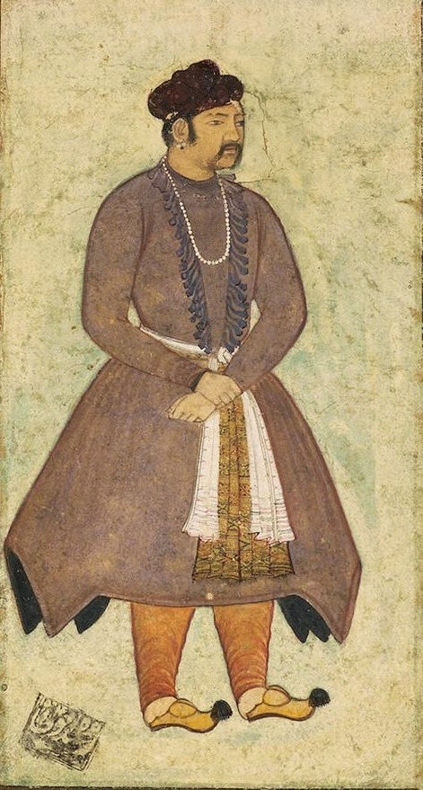 Porträt des Mogulherrschers Akbar von Manohar.